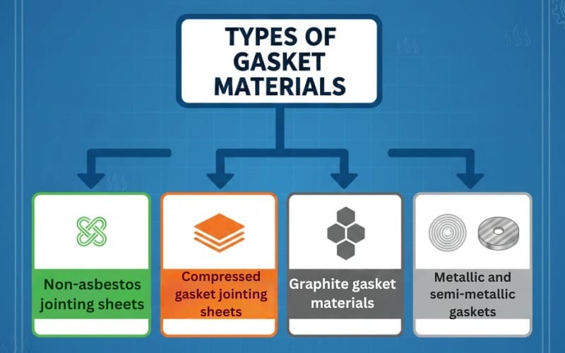 Different types of heat resistant gasket materials used in Indian industrial applications