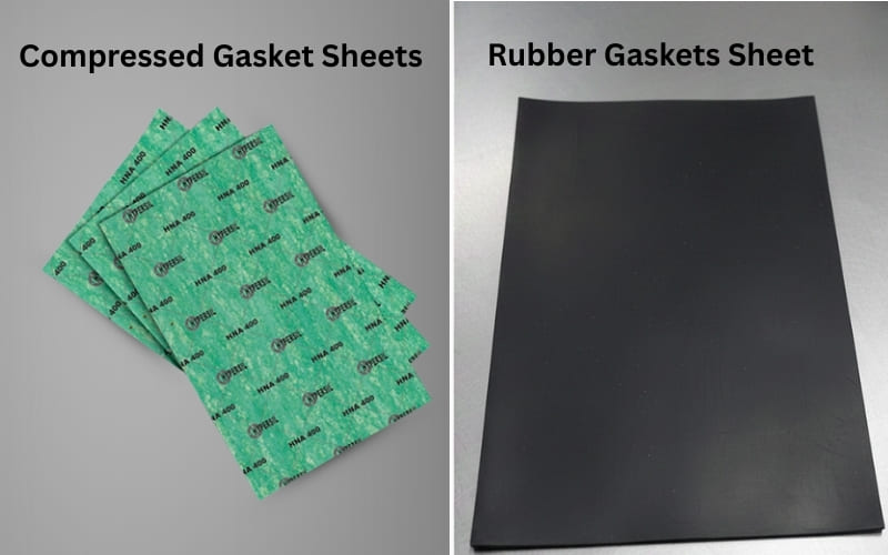 Comparing compressed gasket sheets and rubber gaskets for industrial use