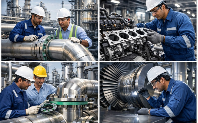 Applications of compressed jointing sheets in India across oil and gas, power plants, chemical, automotive, and marine industries
