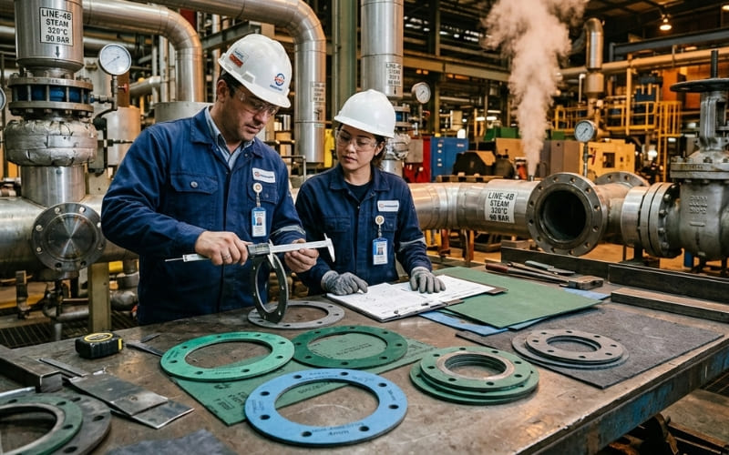 Common non asbestos gasket sheet uses in industrial machinery, pipelines, and sealing applications