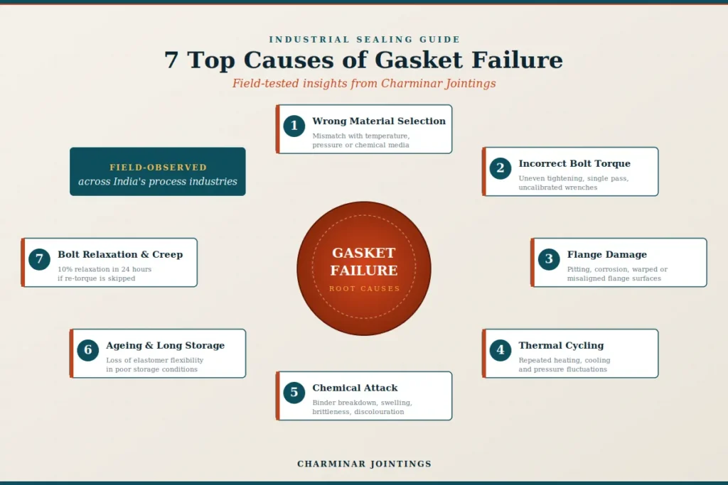 Top Causes of Gasket Failure in Industrial Plants — Charminar Jointings