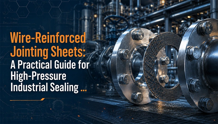 Wire-reinforced jointing sheets for high-pressure industrial flange sealing applications